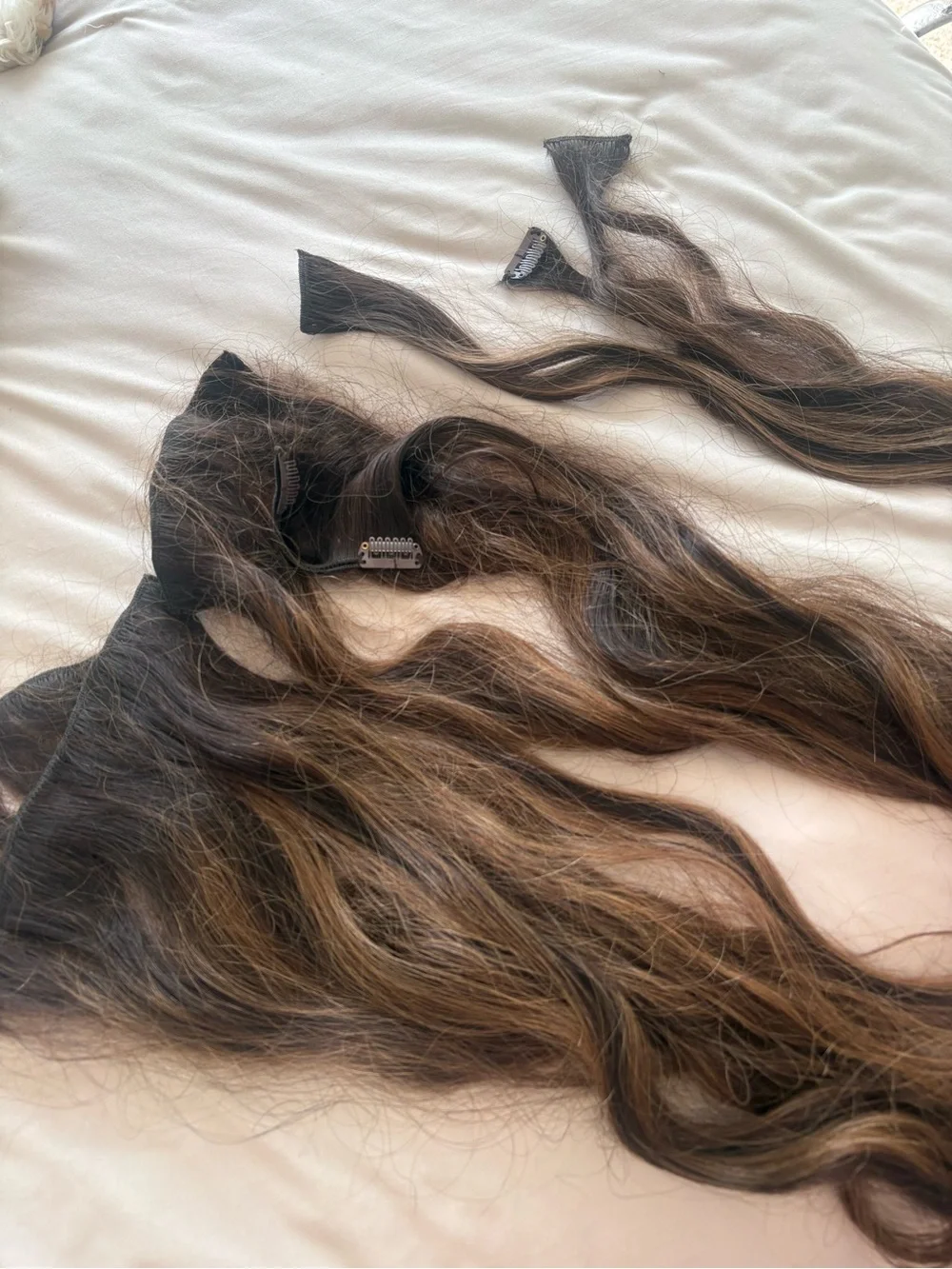 Hair Extensions — Dark Brown with Warm Highlights